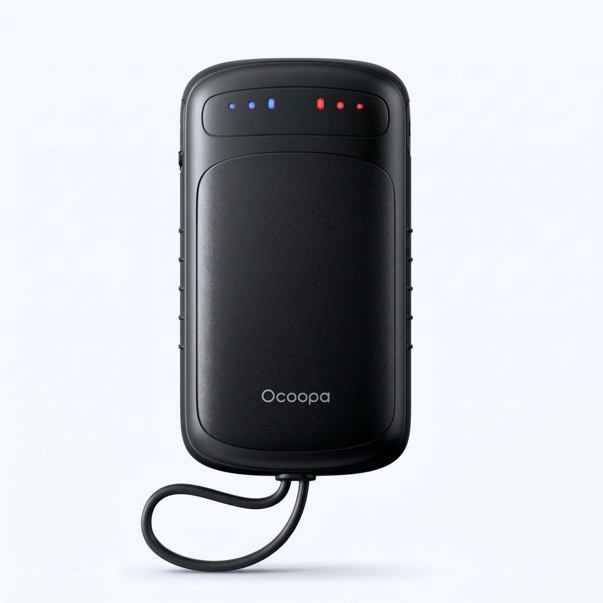 Ocoopa DuoHeat elektrische handwarmer in zwart met ledlampjes voor warmtestand en accuniveau